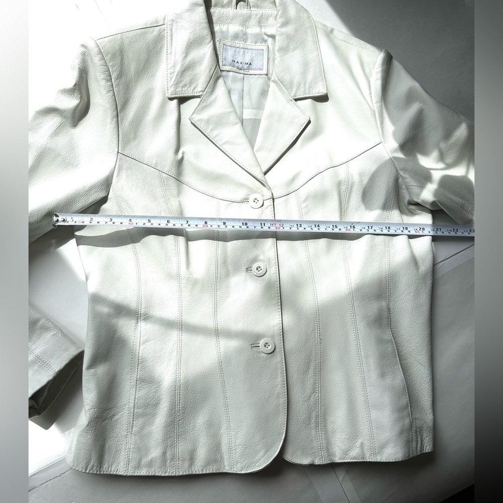 Vintage Wilsons Leather Maxima classic Jacket off white size M - Picture 8 of 10